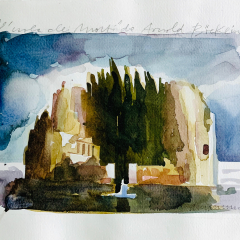 Arnold Boecklin Tribute, 2016, watercolor, 25x35 cm